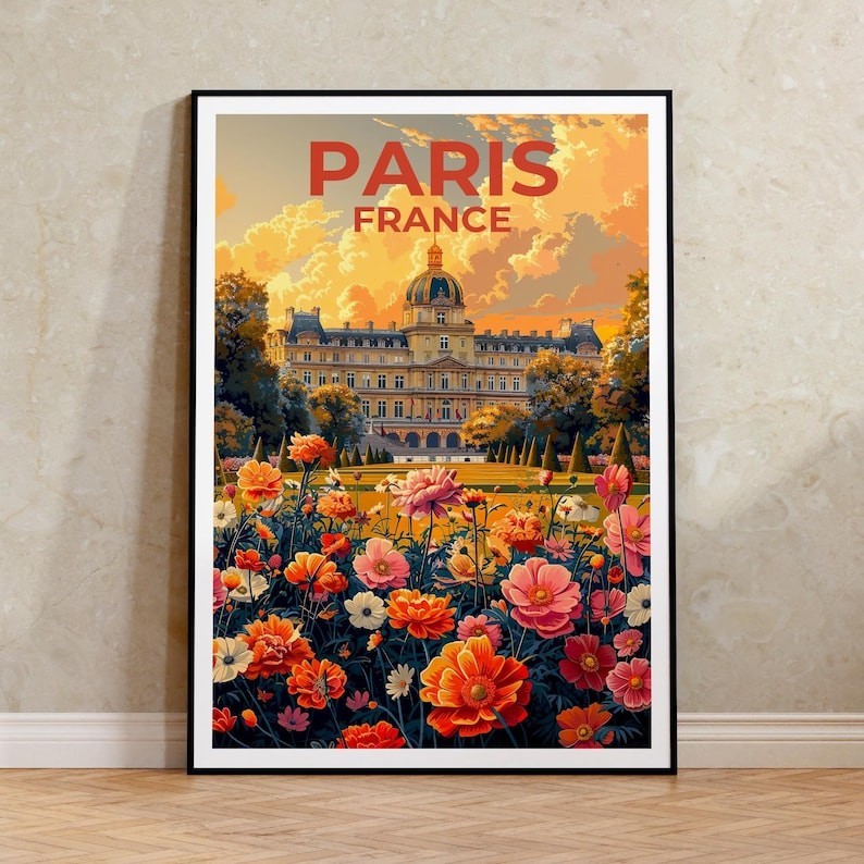 Jardin du Luxembourg Poster – Paris Travel Print – France Poster – Garden Art