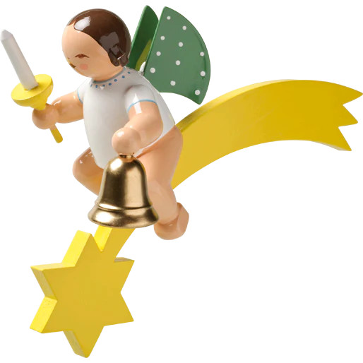 New in Box - Wendt & Kuhn Angel with Bell and Candle, on Comet Figurine