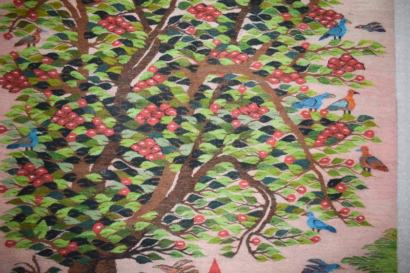 5.8 FT Large Egyptian Folk Art Tapestry - Handwoven Tree of Life Wall Hanging gallery