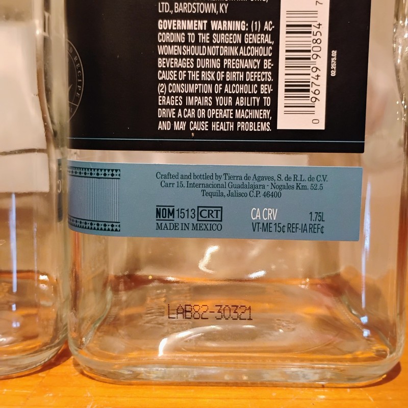 2 Bottles Lunazul Tequila Blanco Empty Bottles 1.75 L w/ Cork lid Hecho Mexico gallery