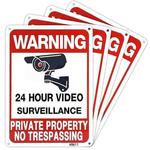4-Pack No Trespassing Signs Private Property 10×7 Inch Rust-Free Aluminum