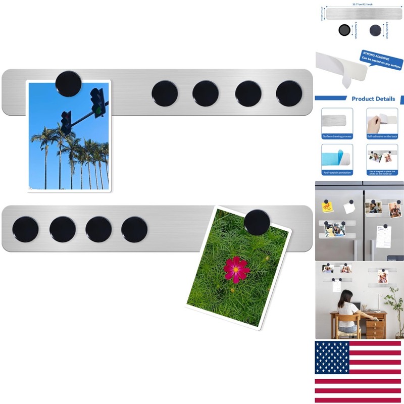 Multi-Functional Frameless Magnetic Board & Strip Set for Home and Office – 2PCS