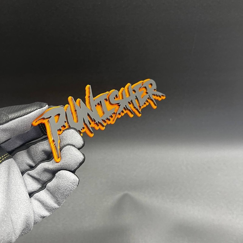 1x PUNISHER Custom Text 3D Acrylic Car Emblem Badge Multicolor Fender Decal gallery