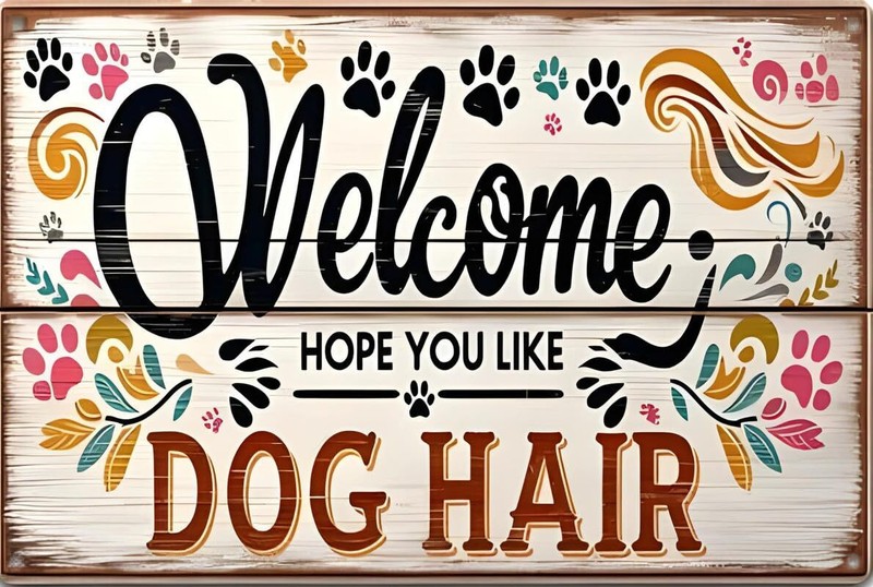 Hope You Like Dog Hair Aluminum Weatherproof Funny Sign p1271