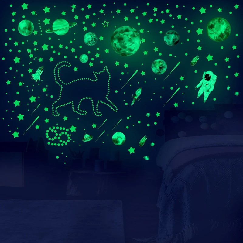 637pcs Glow In The Dark Stars Stickers Luminous Moon Wall Decals for Kids gallery