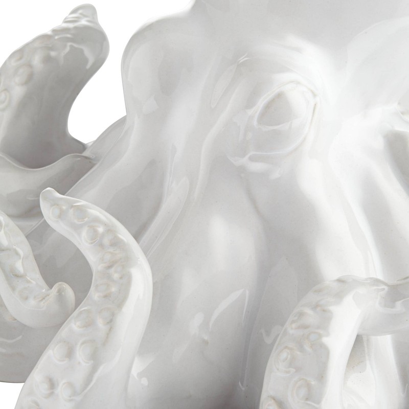 Octopus 9 1/4" Wide Shiny White Decorative Figurine gallery