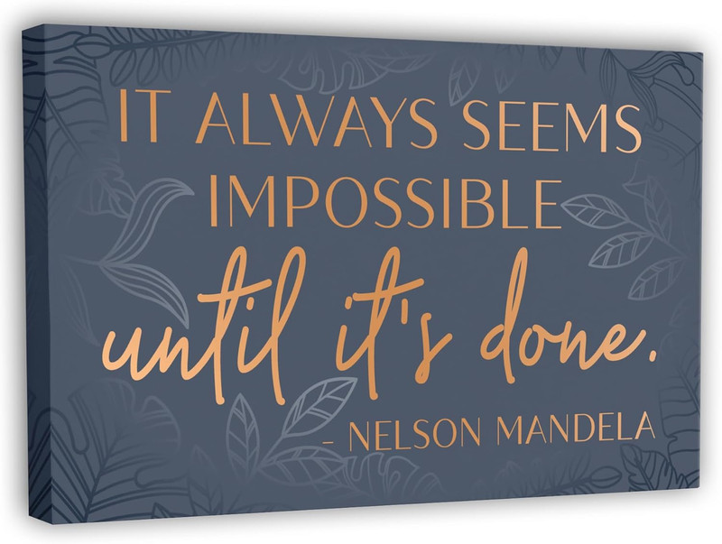 Nelson Mandela Inspirational Quote Canvas Wall Art – Motivational Wall Decor for
