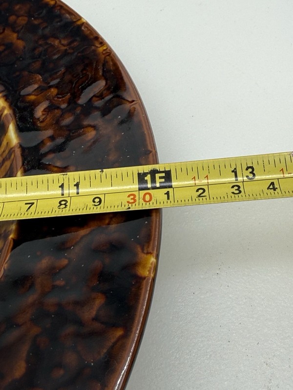 Set Of 2 Tortoise Shell Pattern Decorative Charger Plate Stoneware gallery