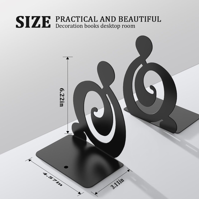 Book Ends, Metal BookEnds Heavy Duty bookend Black 1 Pair gallery