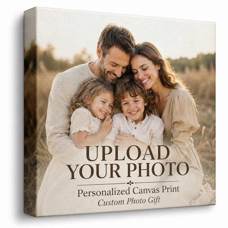Personalized Photo Canvas Print Custom Family Picture Wall Art Ready to Hang