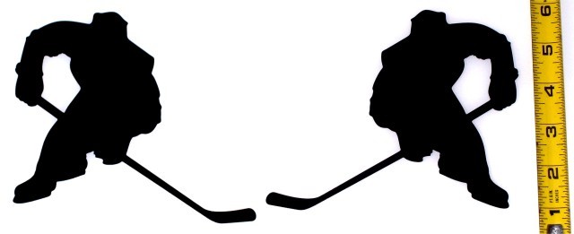 Hockey Player – Set of 2 – HQ Single Color High Gloss 5.7″ x 5.25″ Vinyl Decals!
