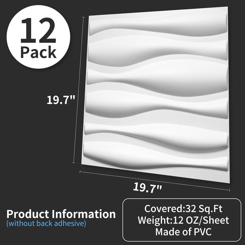 3D Wall Panels Home Decor White PVC Modern Home Reno Art Accent Wall New gallery