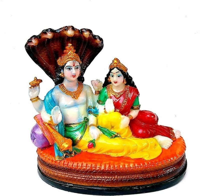 New Hindu Gods Lord Vishnu Laxmi Statue Goddess of Wealth