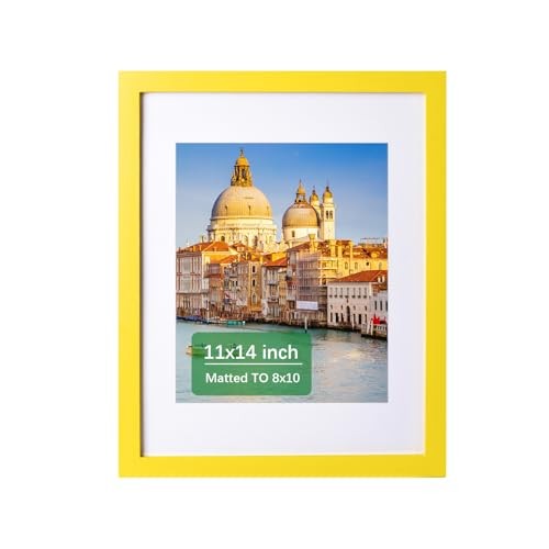 11×14 Picture Frame Made of Solid Wood Photo 11″ x 14″ ( 1 Pack ) Yellow