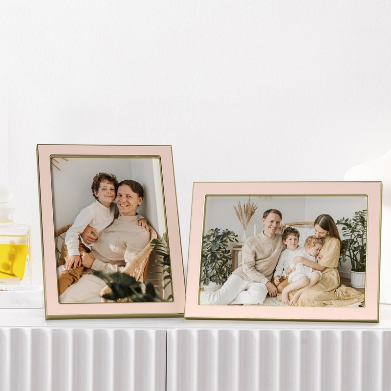 4x6 Enamel Picture Frame with Real Glass Cover, 1 Pack Pink Photo Frame with ... gallery