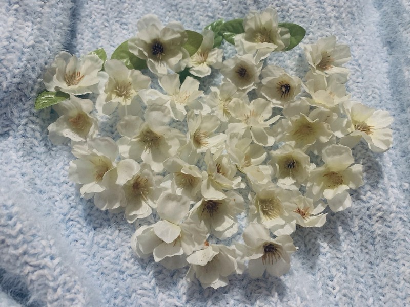 Lot Of 30 Small White Flower Blossoms