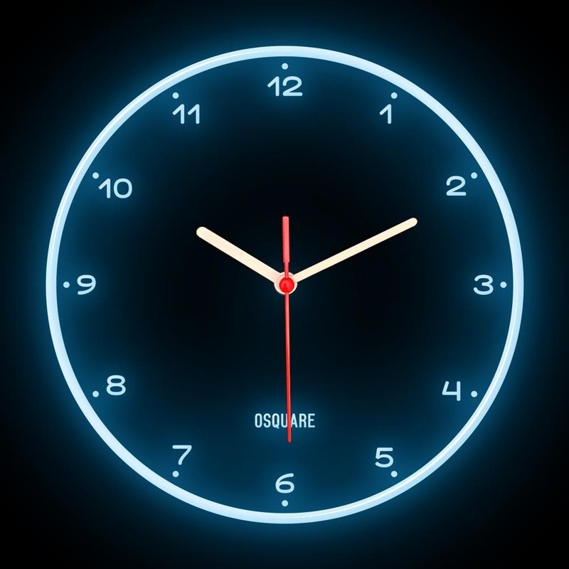 OSQUARE Minimalism North European Modern Interior Design Flexible Neon Clock 10" gallery