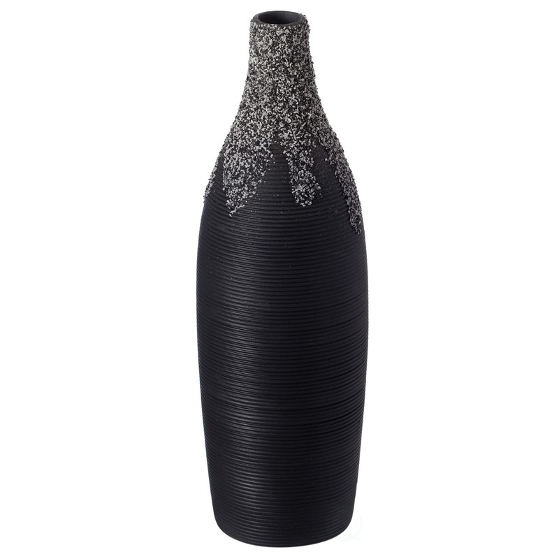 Modern Decorative Ceramic Table Vase Ripped Design Bottle Shape Flower Holder... gallery