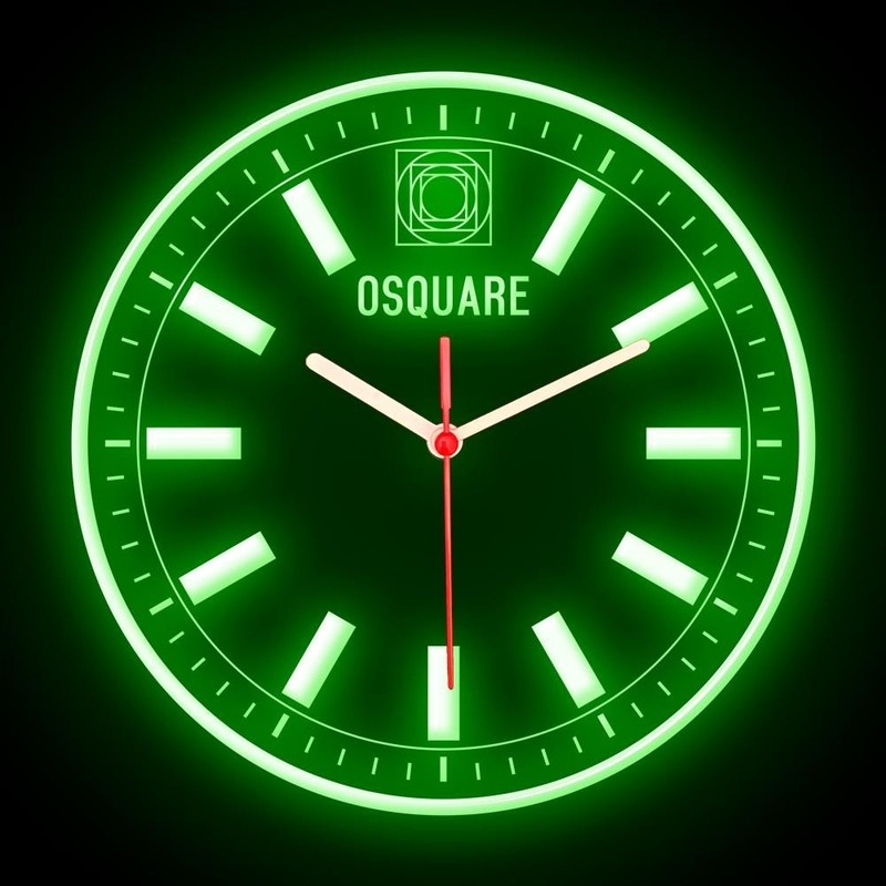 OSQUARE North European Minimalism Interior Design Home Decor Wall Neon Clock 10" gallery