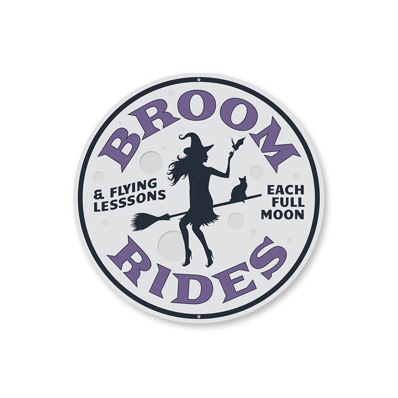 Broom Rides Witch Metal Sign