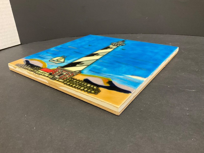 Sailboat Wall, Decor or Trivet ceramic art tile 8 x 8 inches w/fiberboard back gallery