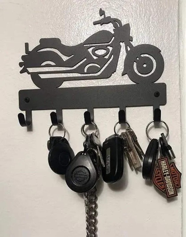 Motorcycle #12 Cruiser Style Key Holder with 5 Hooks Made in America – Outdoor D