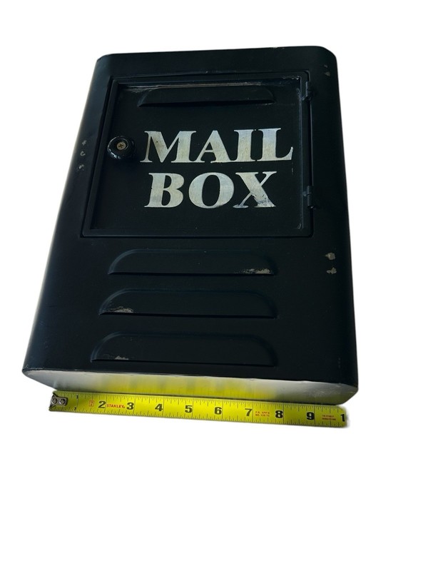 Rustic Metal Wall Mailbox Key Holder Entryway Organizer Hooks Black gallery