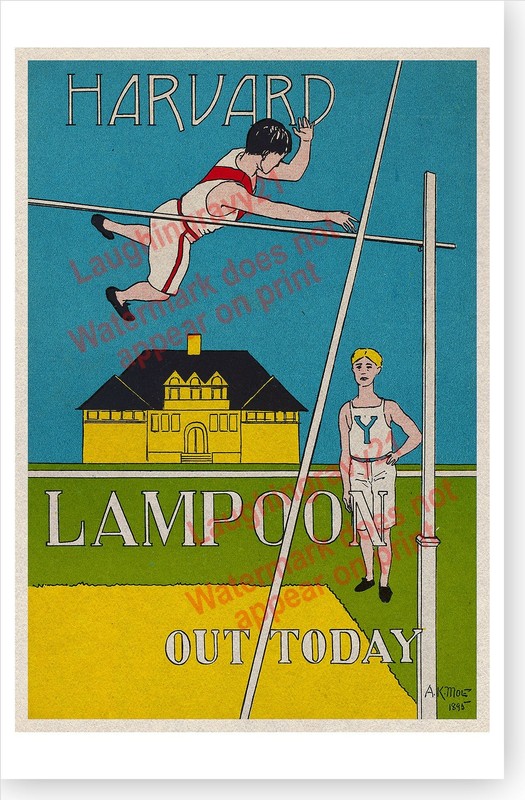 Harvard Lampoon Out Today Yale Harvard High Jump Retro 1895 Alfred Moe Poster