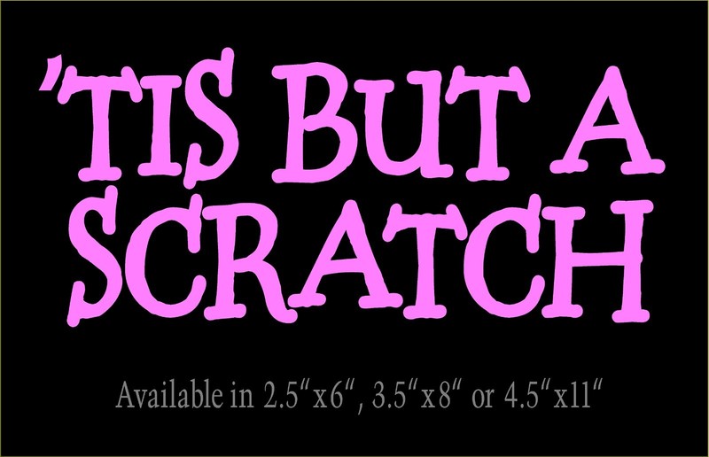 Tis But A Scratch Decal Monty Python Quote car truck window funny vinyl sticker gallery