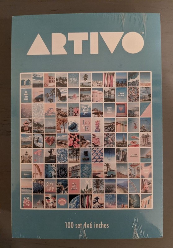 Artivo 100 Printed 4×6 Summer Blue Pink Aesthetic Wall Collage Kit Dorm Room