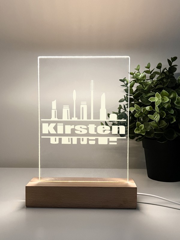 Personalized LED Light Up Desk Lamp Stand MakeUp Girls Hair Stylist Beauty Women gallery