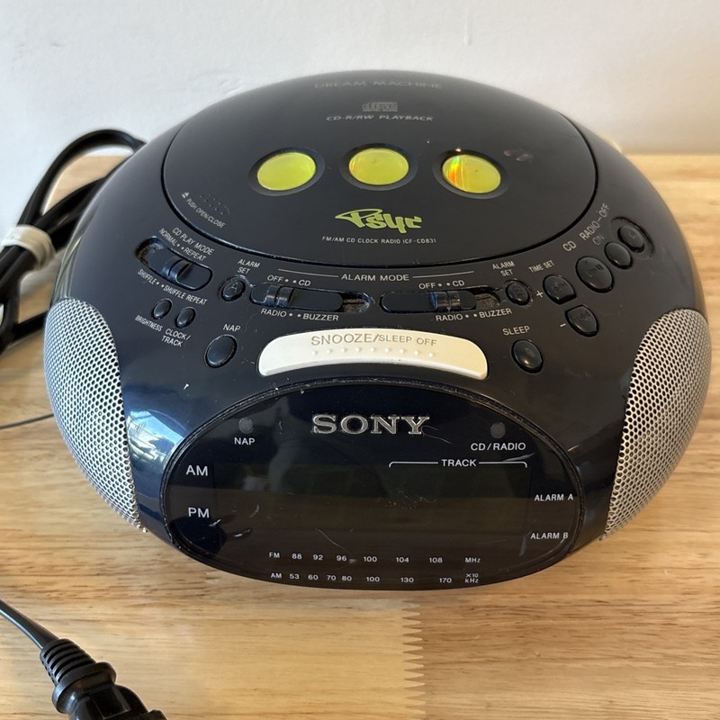 Sony ICF-CD831 Black Psyc Dream Machine FM/AM, CD Player, Alarm Clock Radio