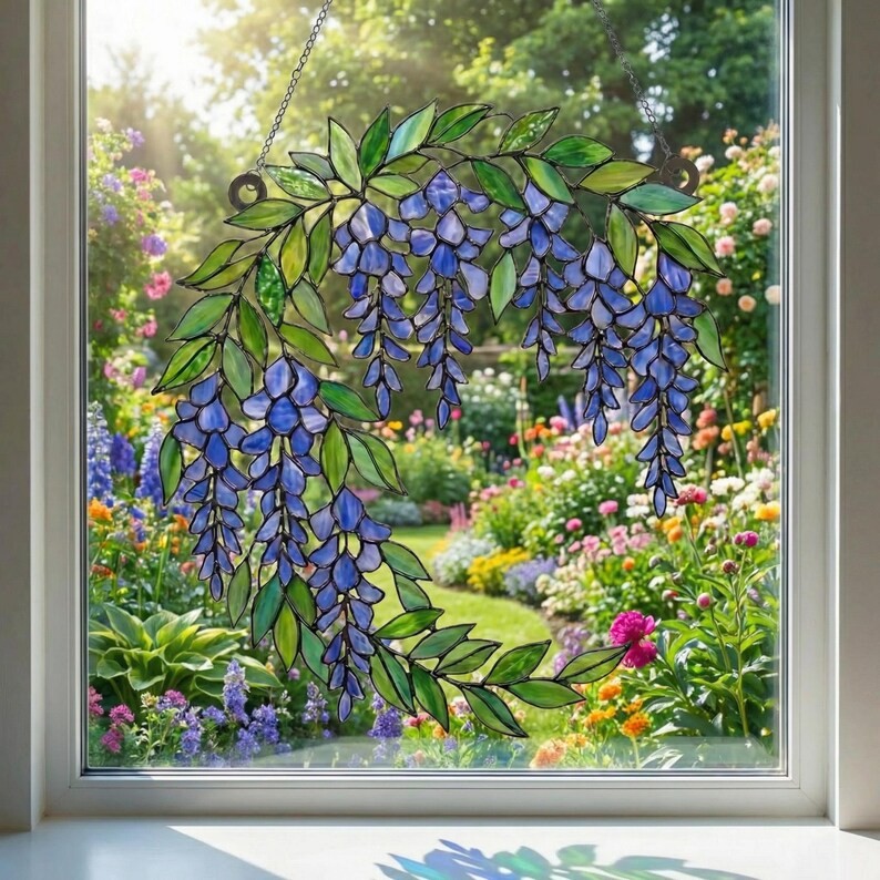 Wisteria Purple Flower Suncatcher Acrylic Window Decor gallery