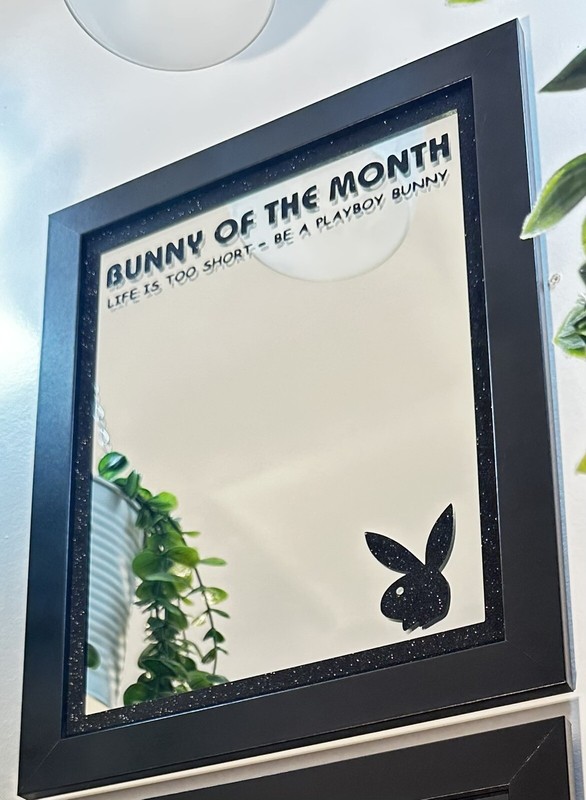 Playboy Mirror Blue Color, 10x12 Wood Framed Glass Mirror gallery