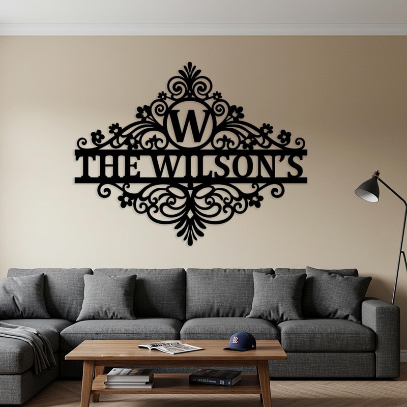 Custom Last Name Metal Sign Personalized Family Monogram Patio Outdoor Art Decor gallery
