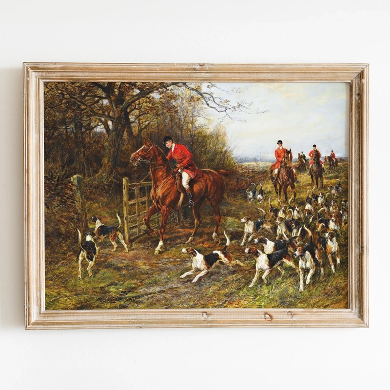 Racing with the Hounds by Heywood Hardy Victorian Horse Wall Art Poster Print