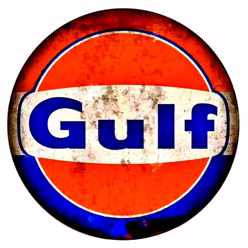 Gulf Oil Sign Decal Sticker -.Gulf Oil 50’s, 60’s Vintage Replica Gulf Girl