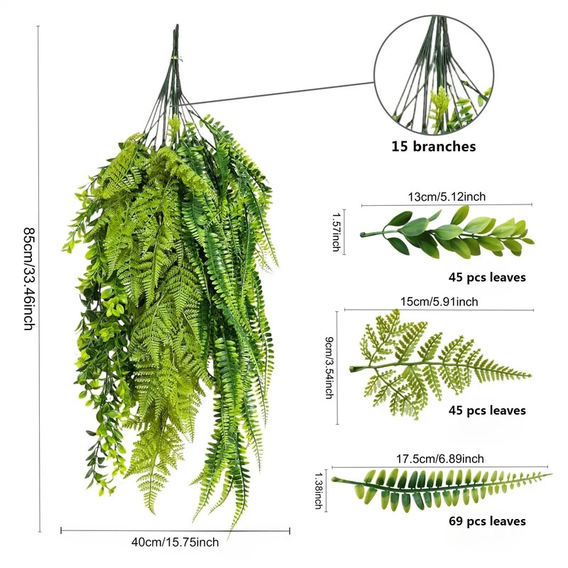 Artificial Plant, 3pcs Set imitating Green wall Hanging, UV Resistant False F... gallery