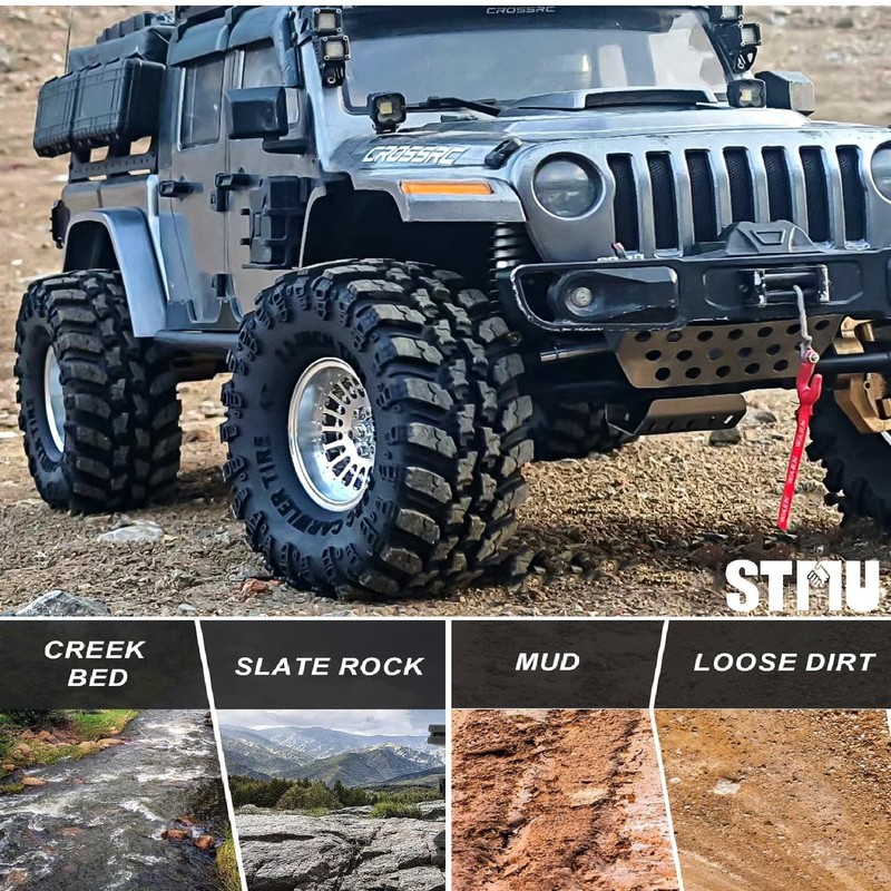 STMU 2.2'' RC Rubber Crawler Rock Tires OD 136mm/5.3'' with Foam Insert for 1... gallery