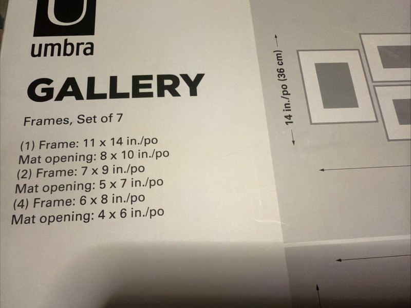 Umbra 7-piece Gallery Picture Frame Set Color Black Brand New ￼ gallery