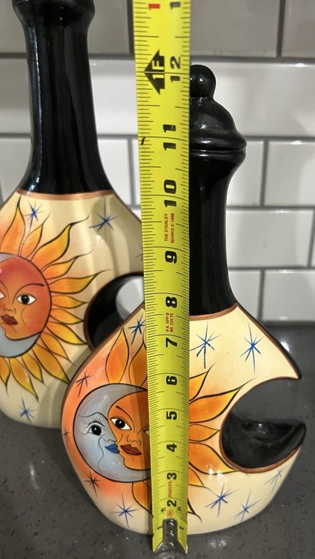 Set of 3 Celestial Sun & Moon Black Yellow Decorative Jars Pitchers Bottles gallery