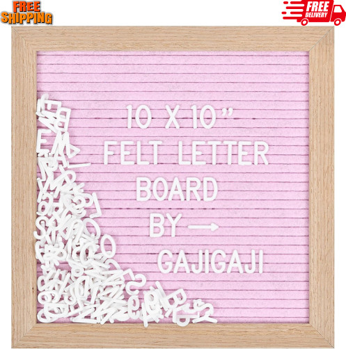 Felt Letter Board with 294 Letters, Numbers, Symbols – 10X10 Inch Changeable Mes
