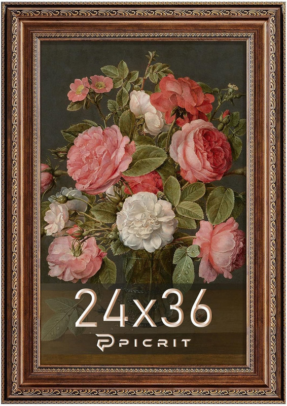 24x36 Antique Gold Bronze Poster Frame - Ornate Victorian Style