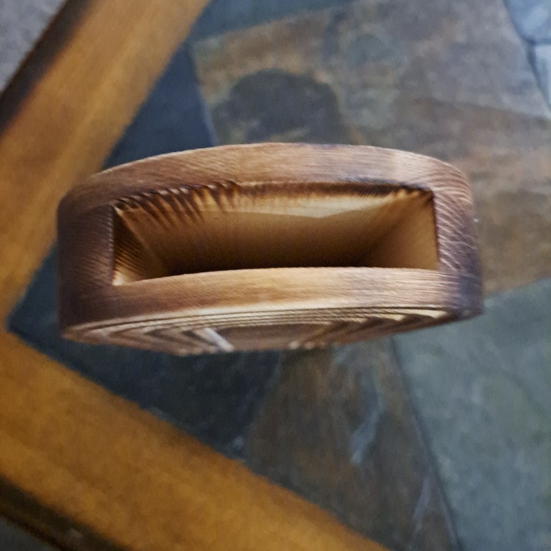 Oval Wooden Wall Vase.Two Wall Hangers On Back.Etched Oval Carvings On Front. gallery