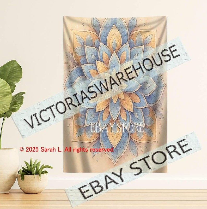 Neutral Mandala Tapestry Soft Decor boho 39X59 in gallery
