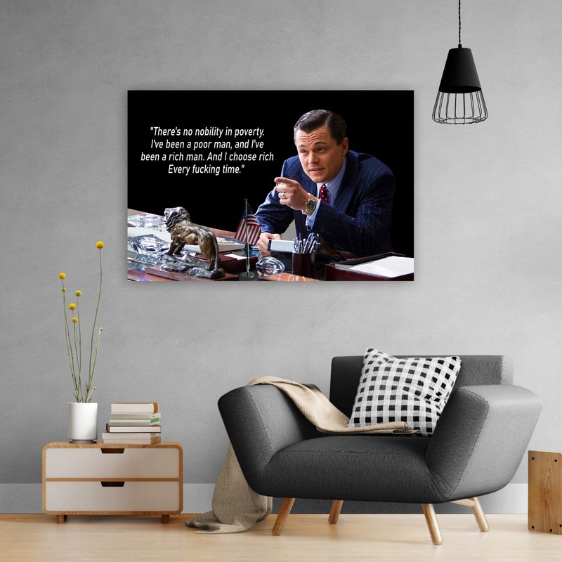 Wolf of Wall Street Framed Canvas Movie Poster Motivational Leonardo DiCaprio gallery