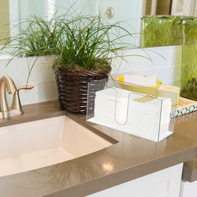 2 Pcs Acrylic Fold Paper Towel Dispenser Countertop Napkins Dispenser Napkin gallery