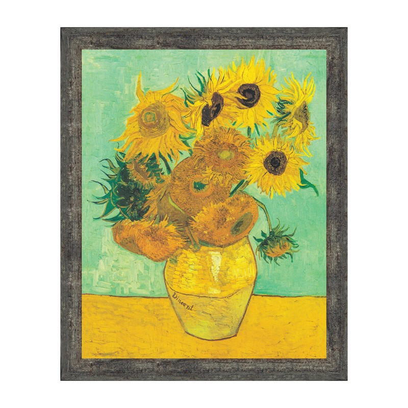 Twelve Sunflowers by Vincent Van Gogh, Framed Wall Art Print