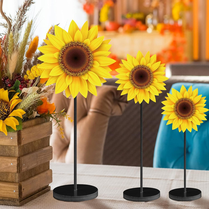 3 Pcs Spring Table Decor Summer Sunflower Wood Table Sign Spring Freestanding Bu gallery