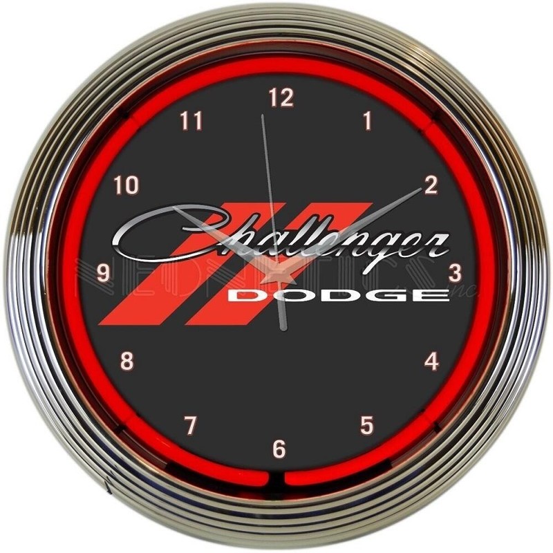 Dodge Challenger SRT Logo Red Neon Hanging Wall Clock 15″ Diameter 8CLGCK